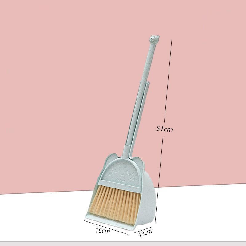 Blue broom dustpan