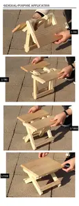 Moderner und tragbarer kleiner quadratischer Massivholz-Klapp hocker zum Angeln im Freien und für den Heimgebrauch