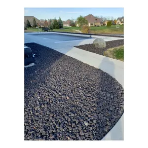 Dark Grey Loose Cobbles & Pebbles Polished River Rock Walkway Stones for Garden Landscaping Natural Design Style
