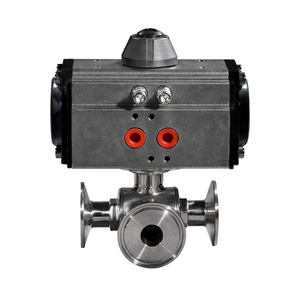 Vanne à bille pneumatique sanitaire à double action COVNA HK56-WT 3/4 pouce 3 voies en acier inoxydable 304 - Product Image 3