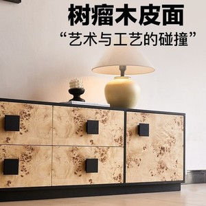 ตู้วางทีวี Burl Bark ทำจากไม้เนื้อแข็ง พร้อมลิ้นชักเก็บของ สไตล์ฝรั่งเศส แบบตั้งพื้น - Product Image 2