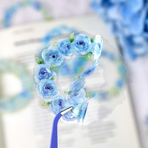 20 autocollants par paquet Série Notes Florales Bordures Florales Décorations et couches de base pour agenda DIY - Product Image 4