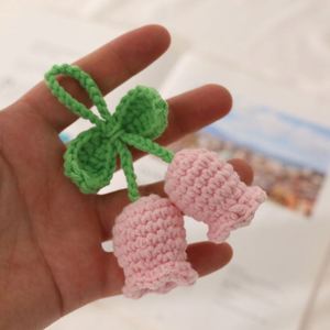 Handmade Knitted Keychain Keyring for Women Girl Crocheted Wind Chimes Flower Bag Pendants Car <b>Key</b> <b>Ring</b> Handbag Charms Gift - Product Image 6