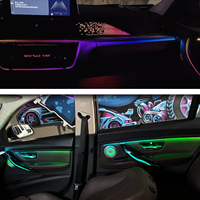 Lámpara LED de ambiente premium compatible con BMW F30 de distancia entre ejes corta, con textura de fibra de carbono, luz para el tablero de puerta, Plug and Play.