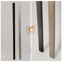 Balustres plats et droits en acier inoxydable noir mat LD Metal 1-1/2"*44" pour la décoration de rampes d'escalier intérieures, pièces d'escalier