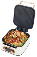 Appareil de Cuisson Électrique 10-en-1, Chauffage Double Face, Barbecue, Grill, Friture, Crêpière, Gaufrier, Four à Pizza, Plat de Cuisson Profond et Fondue