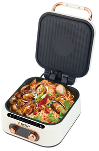 Máquina <span class=keywords><strong>de</strong></span> calentamiento <span class=keywords><strong>de</strong></span> doble cara 10 en 1, parrilla para barbacoa, bistec, freír crepé, tortitas, horno <span class=keywords><strong>de</strong></span> Pizza, bandeja para hornear eléctrica, olla caliente - Product Image 5
