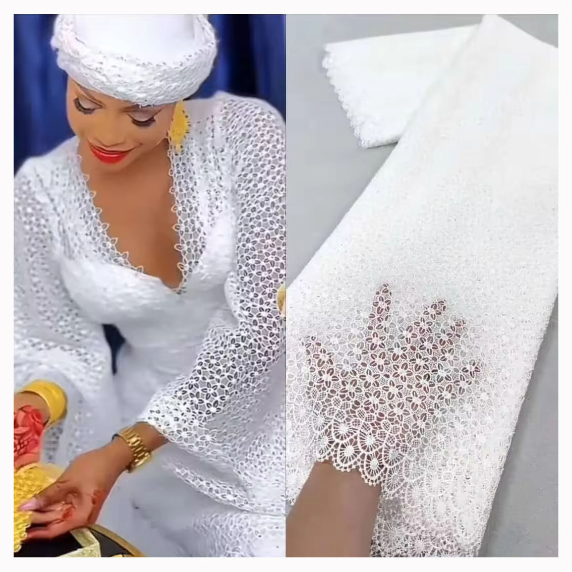 Nigérian Modele Haut Dentelle High Quality Nigerian Guipure Cord
