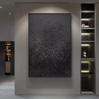 Peinture murale abstraite ciel étoilé, peinture texturée dorée luxueuse faite à la main, peinture suspendue pour salon, chambre à coucher, décoration de la maison