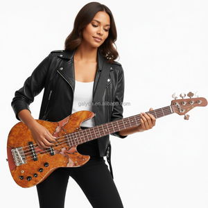 Bajo de 5 Cuerdas Hecho a Medida en Fábrica con Mástil de Arce Carbonizado y Cuerpo de Caoba Resinada - Product Image 2