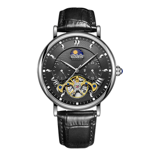 NAMKIN Men's Mechanical Watch Stainless Steel Case Leather Band Tourbillon Movement 40mm Dial Sapphire Crystal Window - Product Image 4