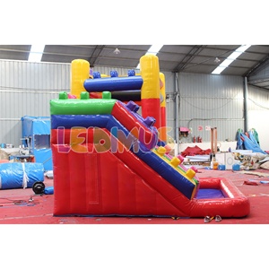 <span class=keywords><strong>El</strong></span> <span class=keywords><strong>castillo</strong></span> hinchable con temática de bloques de construcción de color caramelo con tobogán acuático texturizado antideslizante es un modelo de mejora para padres e hijos - Product Image 6