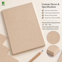 Contreplaqué recouvert de placage linéaire couleur crème pâle Jinbase W-KJ-017, qualité E0, 1220x2440mm, base en bois.