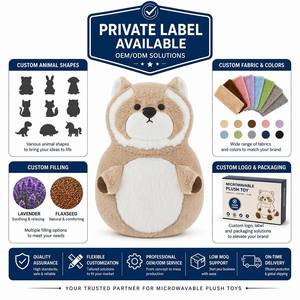 Peluche personnalisée en forme d'animal pour thérapie chaude/froide, parfumée à la lavande et garnie <span class=keywords><strong>de</strong></span> graines <span class=keywords><strong>de</strong></span> lin, pour <span class=keywords><strong>les</strong></span> soins doux à domicile en été comme en hiver - Product Image 3