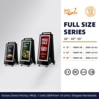 Affichage numérique extérieur double face étanche IP65 2000 Nits 32/43/55 pouces alimenté par batterie sans câblage écran mobile