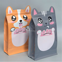 Sacs d'emballage pour aliments pour animaux de compagnie avec fermeture éclair, design mignon d'animaux, pochettes réutilisables pour aliments secs, litière pour chats et friandises pour chiens