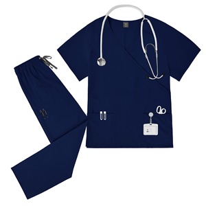 Set di Pantaloni e Maglietta a Maniche Corte con Lacci per Lavaggio a Mano, Abbigliamento da Lavoro Casual e Comodo per Medici e Infermieri, Logo Personalizzabile - Product Image 5