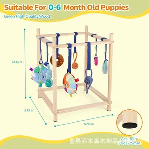 Étagère en bois pour jouets d'animaux, support de jeu interactif pour chien, support de suspension et d'entraînement pour jouets, étagère de rangement pour fournitures pour animaux - Product Image 5