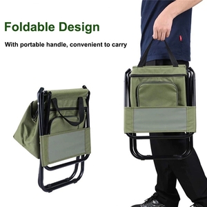 Silla Plegable Portátil <span class=keywords><strong>para</strong></span> Pesca y Camping con Bolsa Refrigerante, Mochila con Silla Integrada, Gran Venta - Product Image 3