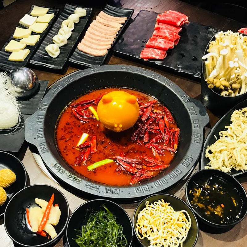 Высшее качество, изготовленный на заказ, бездымный деревянный обеденный стол, горячий горшок, стол для магазина