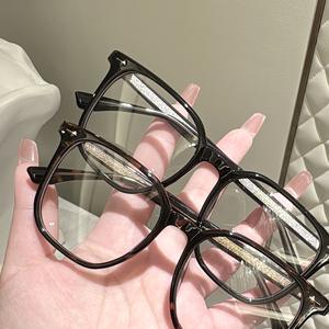 Monturas de Gafas Rectangulares Extra Grandes Estilo Coreano para Mujer, Montura Ancha con Patillas de Acetato, Lentes Planas con Bloqueo de Luz Azul T225 - Product Image 4