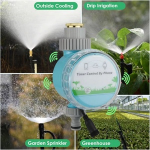 Mobile Remote Control Smart Timer Garden Watering System Nickel Plated Brass Nozzle Quick <b>Plug</b> Connection for Greenhouse Plants - Product Image 3