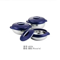 Ensemble de 3 chauffe-plats à double paroi isolés pour usage domestique, grand format