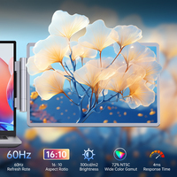 Extensor de Pantalla Portátil para Laptop de 14.1 Pulgadas, Monitor con Resolución 1920x1200 FHD, 100% SRGB IPS, Extensor de Pantalla Dual para Laptops de 13-17 Pulgadas