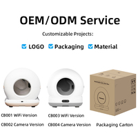 Caja de arena automática OEM, cámara de autolimpieza, monitoreo de inodoro para gatos, Robot, aplicación Tuya, Control, caja de arena para gatos autolimpiante