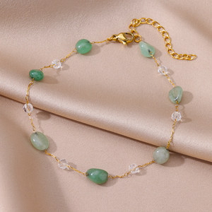 Chaîne <span class=keywords><strong>de</strong></span> perles <span class=keywords><strong>de</strong></span> serpent rond minimaliste européenne et américaine, chaîne <span class=keywords><strong>de</strong></span> pied pour femme en perles, chaîne <span class=keywords><strong>de</strong></span> <span class=keywords><strong>cheville</strong></span> en acier inoxydable plaqué 18 carats - Product Image 6