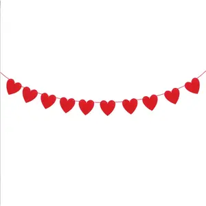 3 mét treo trang trí màu Đỏ tình yêu trái tim Bunting biểu ngữ Vòng hoa đám cưới Ngày Valentine sinh nhật cô dâu tắm hôn