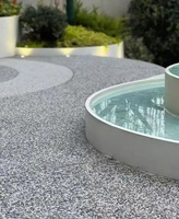 Revêtement liquide perméable RHEIN en pierre lavée liée à la résine pour allées de jardin avec application par raclage