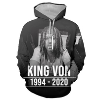 Sweat-shirt imprimé Star King Von pour homme, pull-over décontracté avec impression 3D, haute qualité, OEM