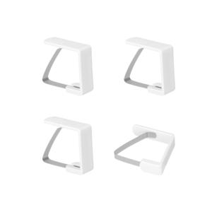 Clips para mantel, paquete de 4, Metaltex, plástico blanco con agarre de goma para manteles y ropa de cama - Product Image 1