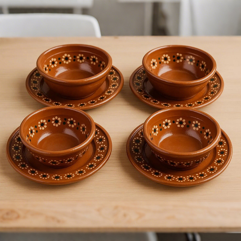 Set De 24 Platos De Tapas Azofra Terracota | 14 Cm, Aptos Para Horno, Estilo Español