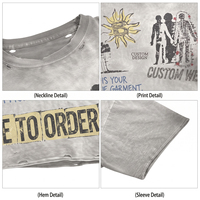 T-shirts Homme 100% Coton 200 g/m² Style Hip-Hop Oversize Délavé Effet Vieilli Manches Courtes – Fournisseur d'Usine Commande en Gros