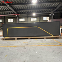 Table de réception d'entrée en pierre à surface solide de grande taille avec éclairage LED Bureaux de réception pour écoles d'art et de danse