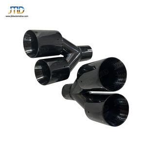 JTLD evrensel çift çıkış siyah paslanmaz çelik egzoz susturucu kuyruk tüp ucu - Product Image 2