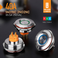 LANBOO Grand interrupteur à bouton-poussoir 40A avec verrouillage du logo d'alimentation ou momentané avec niveau lumineux IP65