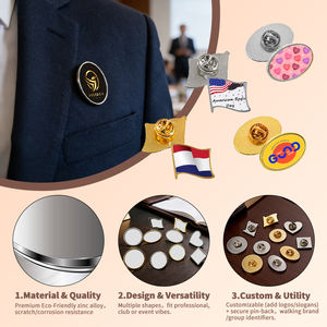 Fabricante de Insignias Metálicas Personalizadas con Logotipo, Broche Magnético para Bolsas y Ropa, Broche de Seguridad Dorado, Pin Personalizado de Esmalte Duro - Product Image 4