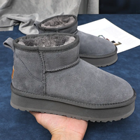 Automne/hiver nouvelles bottes de neige de créateur pour femmes avec velours chaud loisirs grand Couple bottes en coton à fond épais noir