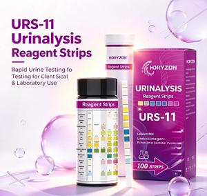แผ่นทดสอบปัสสาวะทางการแพทย์ URS-11 สำหรับ<span class=keywords><strong>ตรวจ</strong></span> 11 พารามิเตอร์ <span class=keywords><strong>ตรวจ</strong></span>ภาวะติดเชื้อทางเดินปัสสาวะ โรคเบาหวาน สุขภาพไตและตับ การตรวจวิเคราะห์<span class=keywords><strong>ปัสสาวะ</strong></span> 100 แผ่น/ขวด ได้รับการรับรองมาตรฐาน CE - Product Image 2