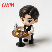 Figura de Vinilo de Barman que Brilla en la Oscuridad, Mezclador de Cócteles Pintado a Mano, Regalo Promocional para Bares de Marcas de Licores, Juguete Ecológico CPC