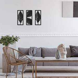 Boho Home Decor 3 Pcs Feuille De Palmier En Bois Mur Art Suspendu Sculpture Bois Signes Plaque - Product Image 6