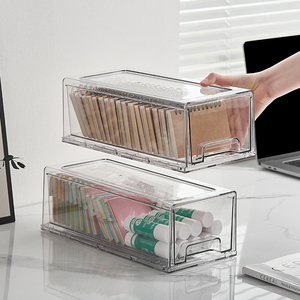 Chenyi Chống Bụi Rõ Ràng Văn Phòng Phẩm Nhựa Ngăn Kéo Lưu Trữ Bin Mỹ Phẩm Tổ Chức Bàn Hiển Thị Ngăn Kéo Cho Văn Phòng Lớp Học Lưu Trữ - Product Image 4