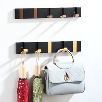 Porte-manteau multifonctionnel invisible en bambou pour salle de bain, cuisine, salon, entrée, armoire, pliable, pour manteaux, chapeaux et vêtements