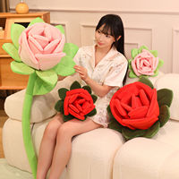Fleur en peluche, cadeau de la Saint-Valentin, rose rouge et rose simulée, cadeau et jouets anti-ennui, décoration de la maison