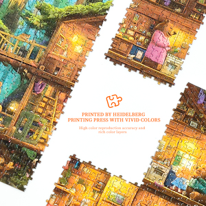 Puzzle <span class=keywords><strong>sur</strong></span> mesure de mille pièces, motif Cabane dans les Arbres Famille Ours, en carton gris, impression UV Heidelberg, SnugFit, sans bavures, plan complet, GreenBox, robuste - Product Image 2