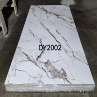 Revêtement mural en PVC imperméable, feuille de marbre avec revêtement UV pour la décoration intérieure, salon et cuisine