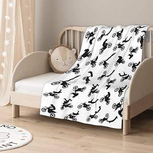 <span class=keywords><strong>Moto</strong></span> tout-terrain personnalisée flanelle polaire jeter couverture en tricot caractère joyeux impression solide chaud hiver voyage canapé bébé couverture - Product Image 4